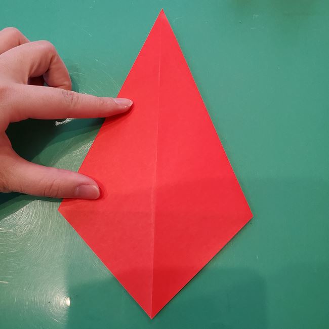 サンタさんの帽子の折り紙 立体的で簡単な折り方作り方(6)