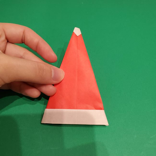 サンタクロースの帽子の折り紙 簡単な作り方折り方(18)