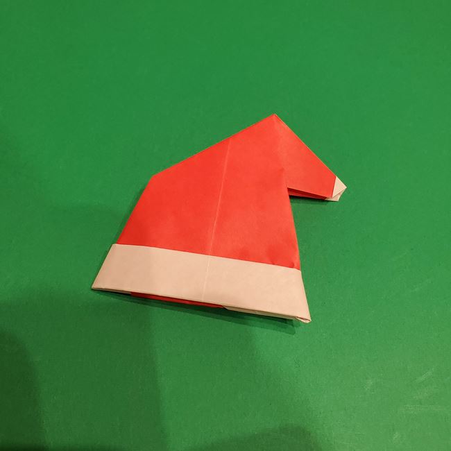 サンタクロースの帽子の折り紙 簡単な作り方折り方(19)