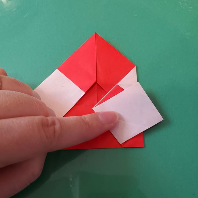 サンタクロースの折り紙 年長5歳児さんも作れる折り方作り方【画像】(18)