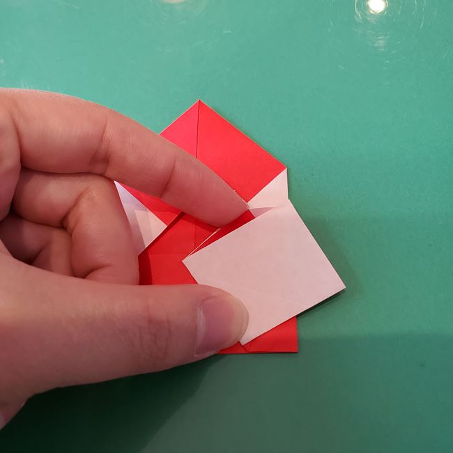 サンタクロースの折り紙 年長5歳児さんも作れる折り方作り方【画像】(19)