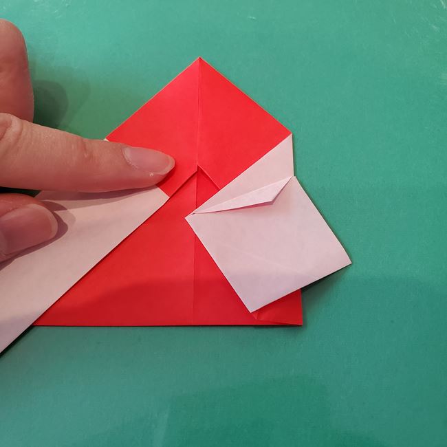 サンタクロースの折り紙 年長5歳児さんも作れる折り方作り方【画像】(20)