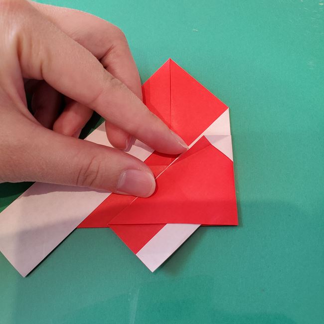 サンタクロースの折り紙 年長5歳児さんも作れる折り方作り方【画像】(21)