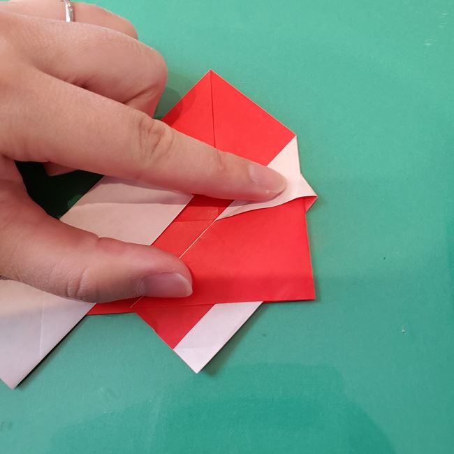 サンタクロースの折り紙 年長5歳児さんも作れる折り方作り方【画像】(23)