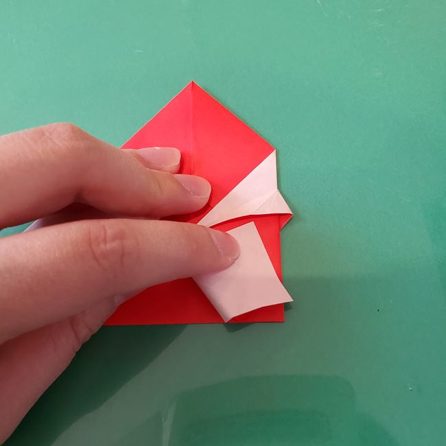 サンタクロースの折り紙 年長5歳児さんも作れる折り方作り方【画像】(24)