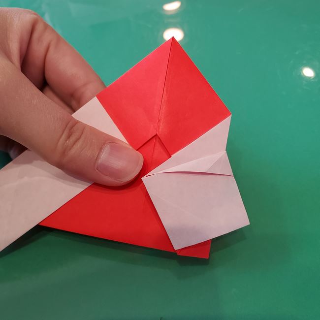 サンタクロースの折り紙 年長5歳児さんも作れる折り方作り方【画像】(25)
