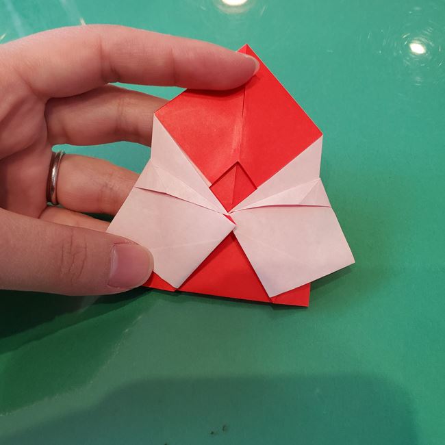 サンタクロースの折り紙 年長5歳児さんも作れる折り方作り方【画像】(26)