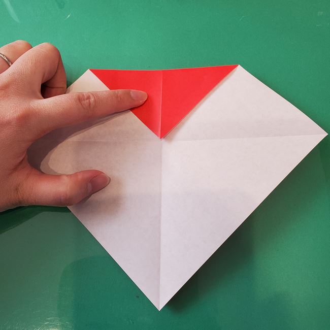 サンタクロースの折り紙 年長5歳児さんも作れる折り方作り方【画像】(6)
