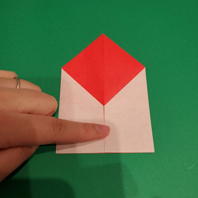サンタクロースの折り紙 簡単な顔の折り方作り方(10)