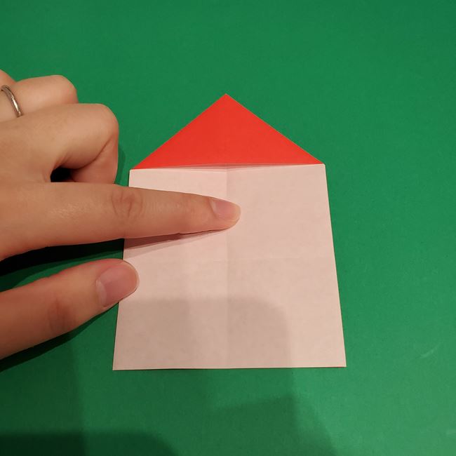 サンタクロースの折り紙 簡単な顔の折り方作り方(11)