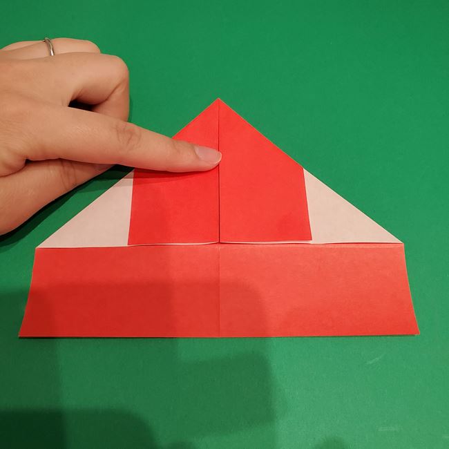 サンタクロースの折り紙 簡単な顔の折り方作り方(9)