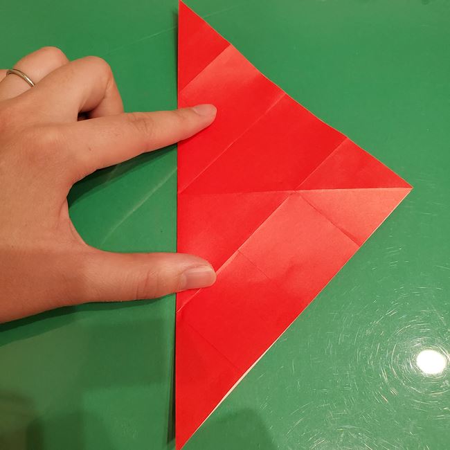 サンタクロースの折り紙 難しい折り方作り方①折り筋(11)