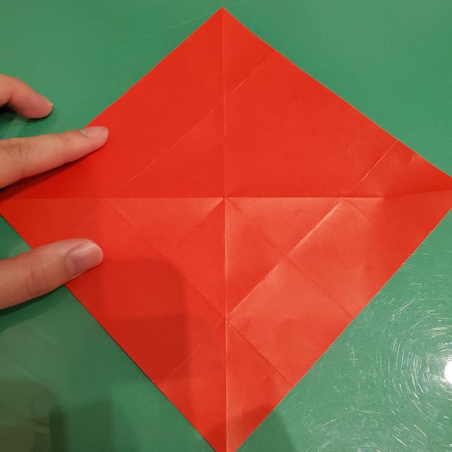 サンタクロースの折り紙 難しい折り方作り方①折り筋(12)