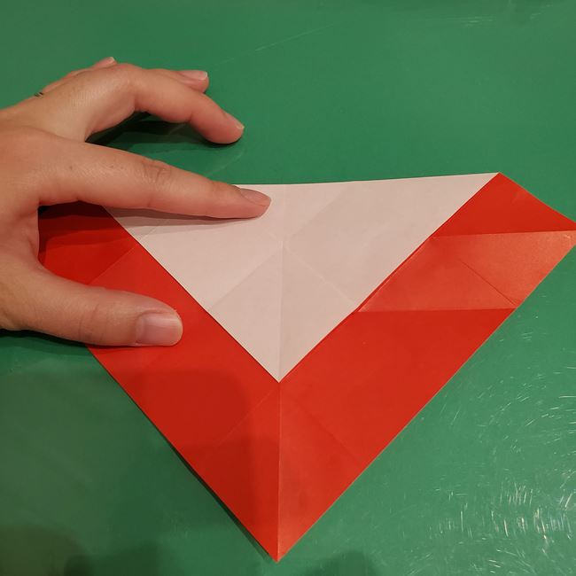 サンタクロースの折り紙 難しい折り方作り方①折り筋(15)