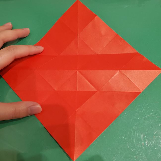 サンタクロースの折り紙 難しい折り方作り方①折り筋(16)