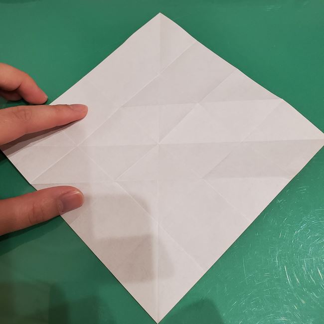 サンタクロースの折り紙 難しい折り方作り方①折り筋(17)