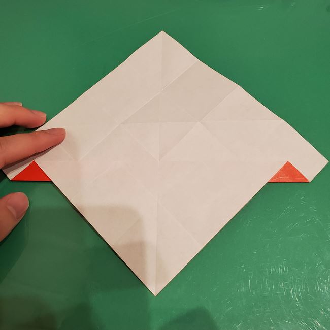 サンタクロースの折り紙 難しい折り方作り方①折り筋(19)