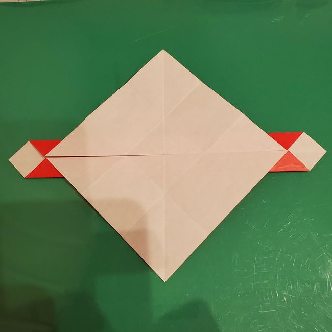 サンタクロースの折り紙 難しい折り方作り方①折り筋(20)