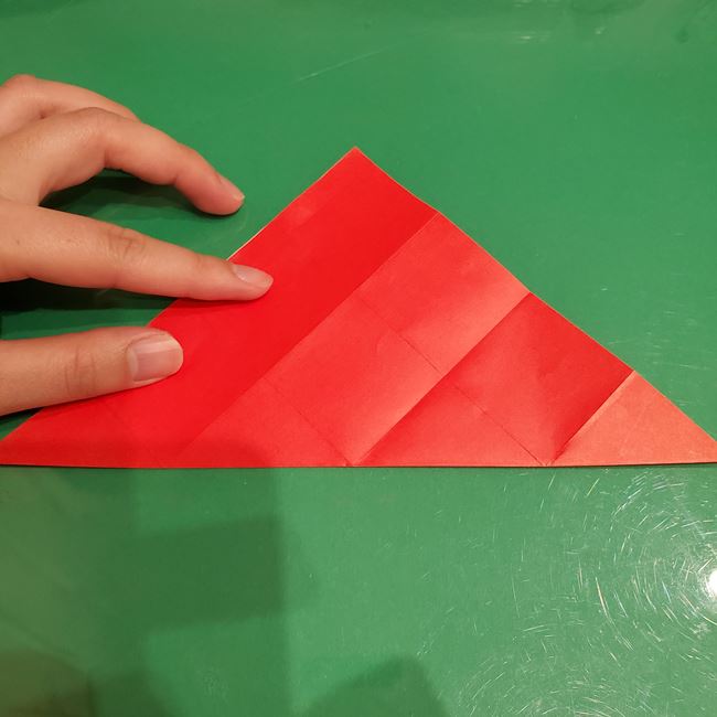 サンタクロースの折り紙 難しい折り方作り方①折り筋(9)