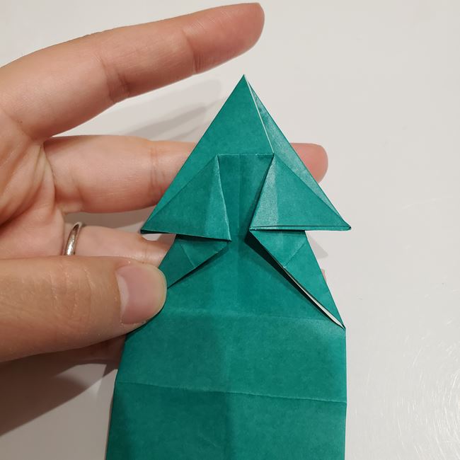 折り紙 クリスマスツリーの壁飾りの折り方作り方②木(10)