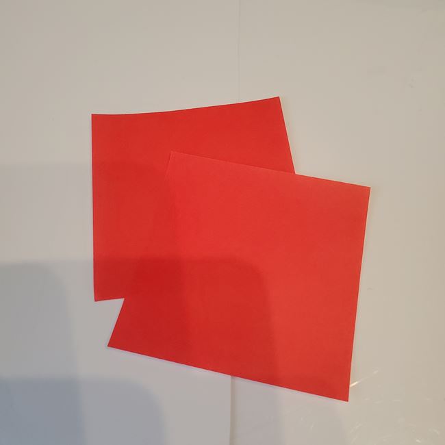 折り紙 トナカイとそりに乗ったサンタクロースの作り方折り方①サンタ(1)