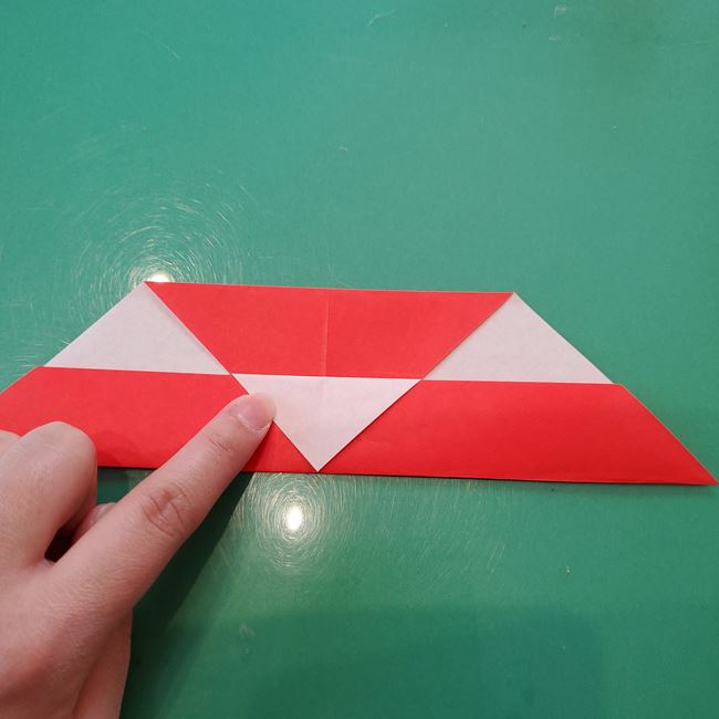 折り紙 星型のサンタクロースの折り方作り方①顔(10)