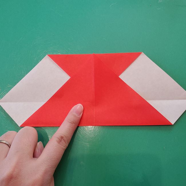 折り紙 星型のサンタクロースの折り方作り方①顔(7)