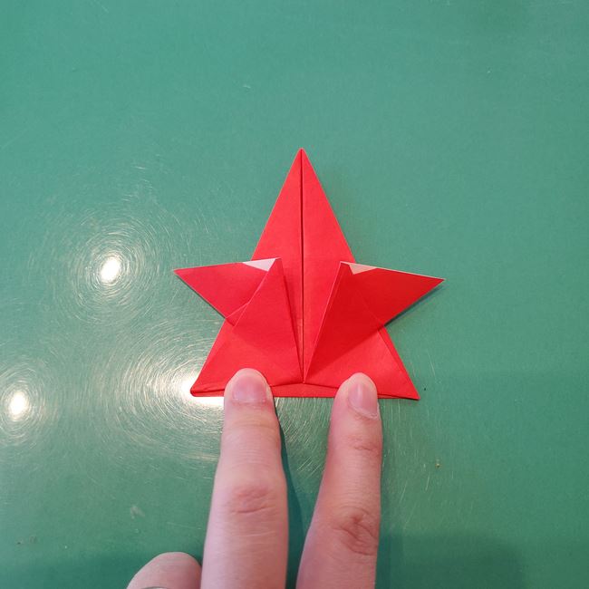 折り紙 星型のサンタクロースの折り方作り方②星形(13)