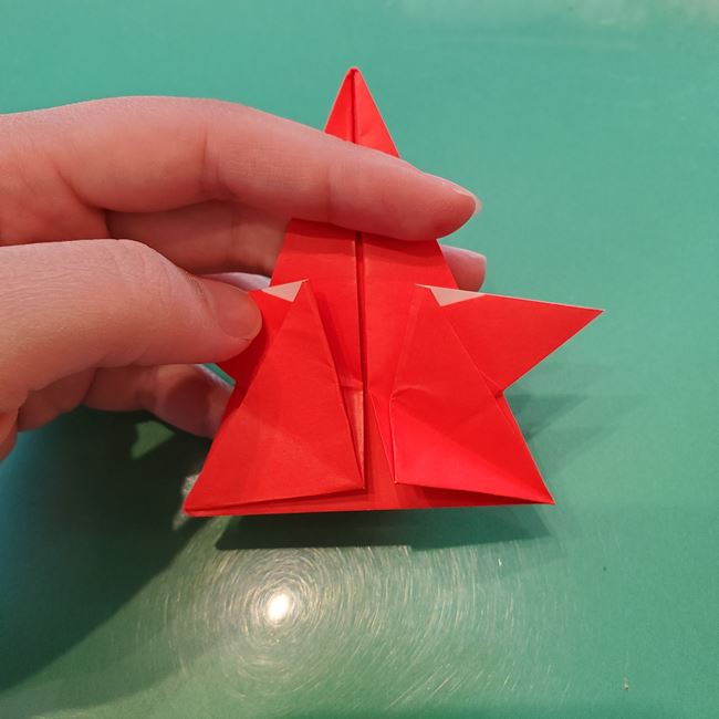折り紙 星型のサンタクロースの折り方作り方②星形(17)