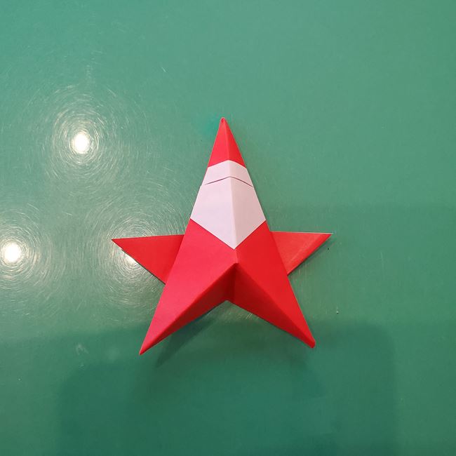 折り紙 星型のサンタクロースの折り方作り方②星形(22)