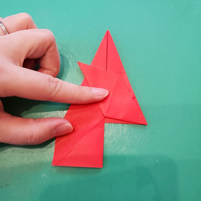 折り紙 星型のサンタクロースの折り方作り方②星形(9)