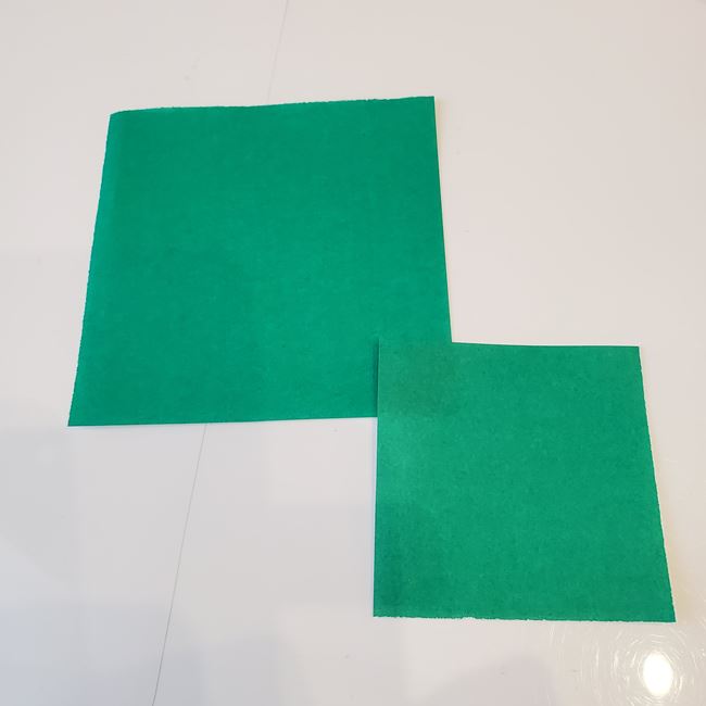 折り紙のクリスマスツリー星付きで立体的な作り方折り方①木(31)