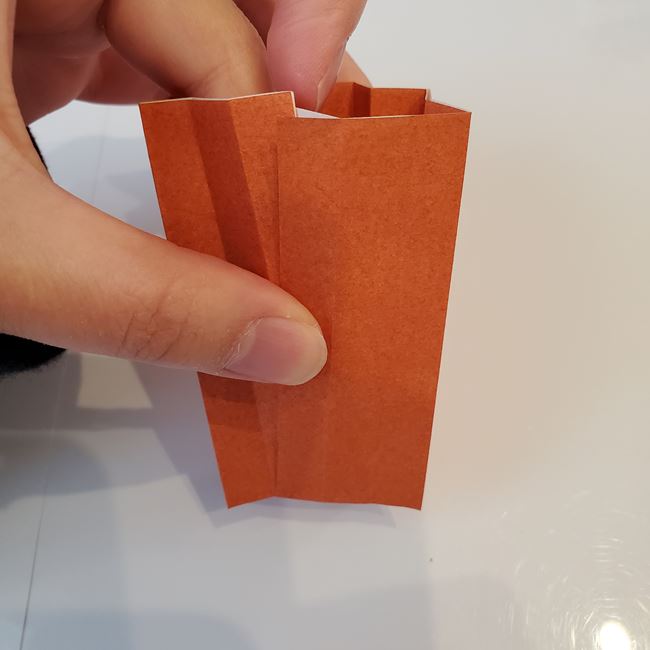 折り紙のクリスマスツリー星付きで立体的な作り方折り方②幹(18)