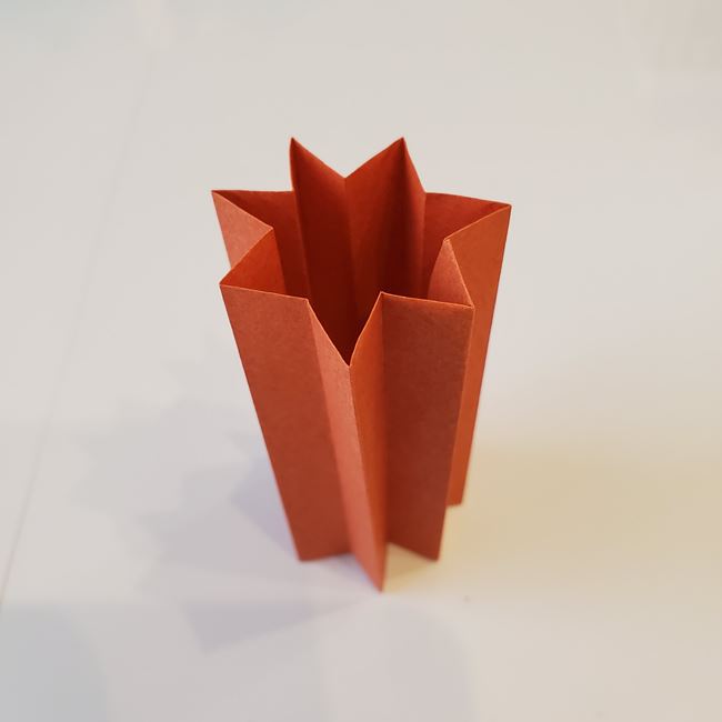折り紙のクリスマスツリー星付きで立体的な作り方折り方②幹(20)