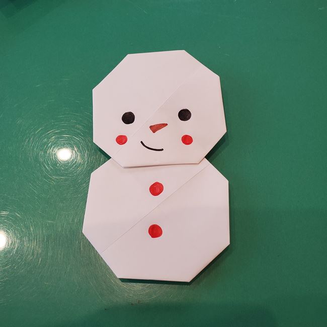折り紙の雪だるまとバケツの帽子の簡単な折り方作り方①雪だるま(3)