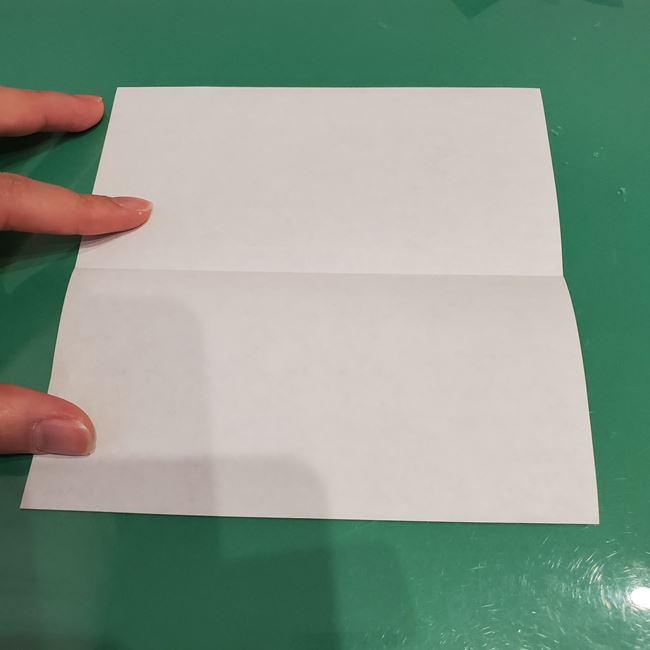 雪うさぎの折り紙 平面で簡単な折り方作り方①うさぎ(3)