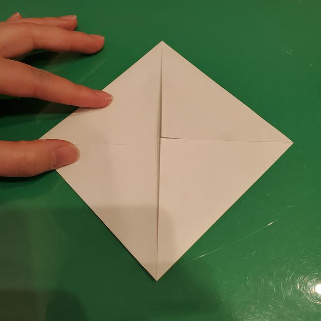 雪うさぎの折り紙 平面で簡単な折り方作り方①うさぎ(5)