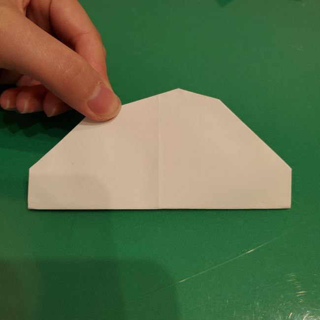 雪うさぎの折り紙 平面で簡単な折り方作り方①うさぎ(9)