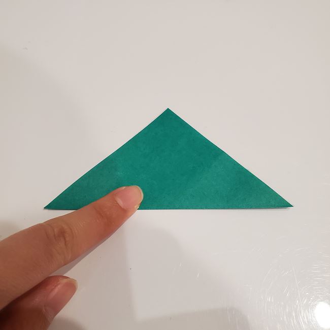雪うさぎの折り紙 平面で簡単な折り方作り方②葉っぱ(2)