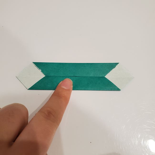 雪うさぎの折り紙 平面で簡単な折り方作り方②葉っぱ(5)