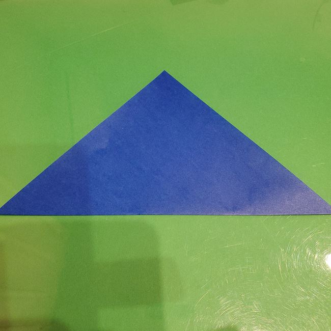 雪の結晶の折り紙 切らない折り方作り方①折り筋(2)