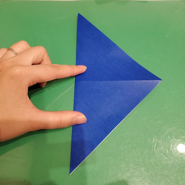 雪の結晶の折り紙 切らない折り方作り方①折り筋(4)