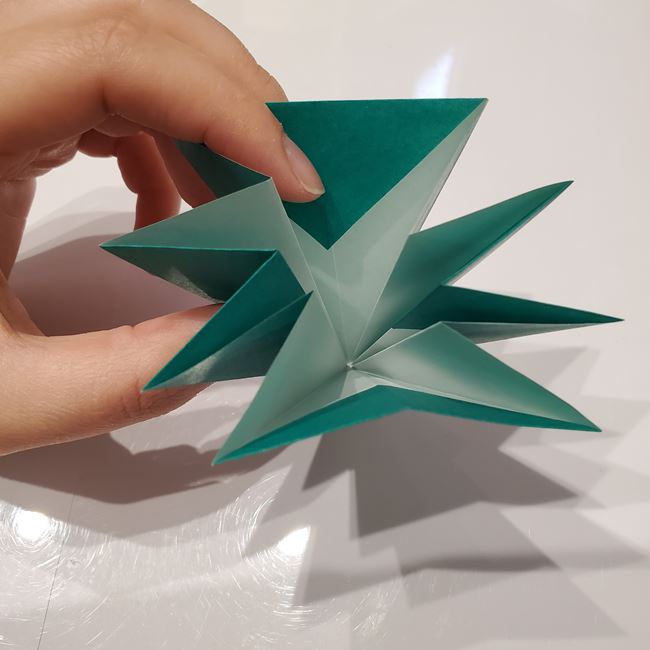 クリスマスのテーブル飾りの折り紙＊折り方作り方②蓋(18)