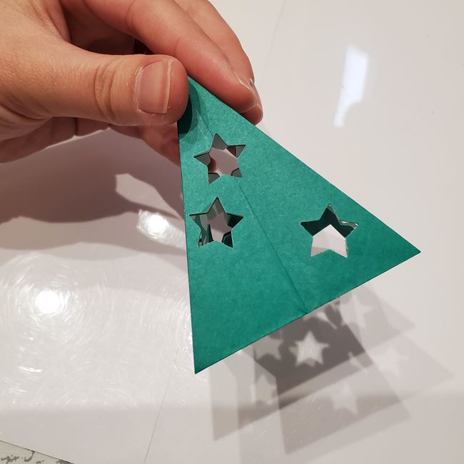 クリスマスのテーブル飾りの折り紙＊折り方作り方②蓋(25)