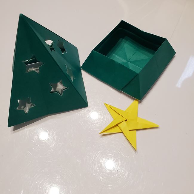 クリスマスのテーブル飾りの折り紙＊折り方作り方③星(4)