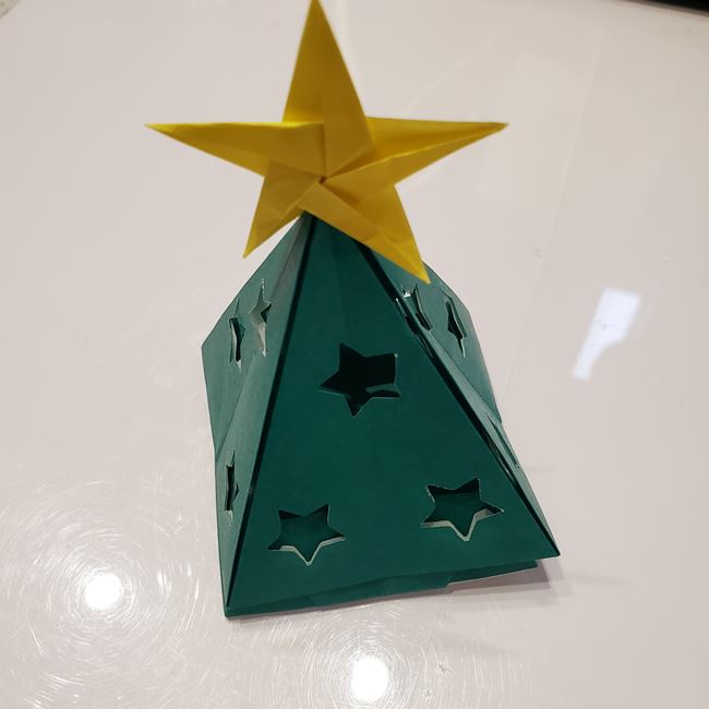 クリスマスのテーブル飾りの折り紙＊折り方作り方③星(5)
