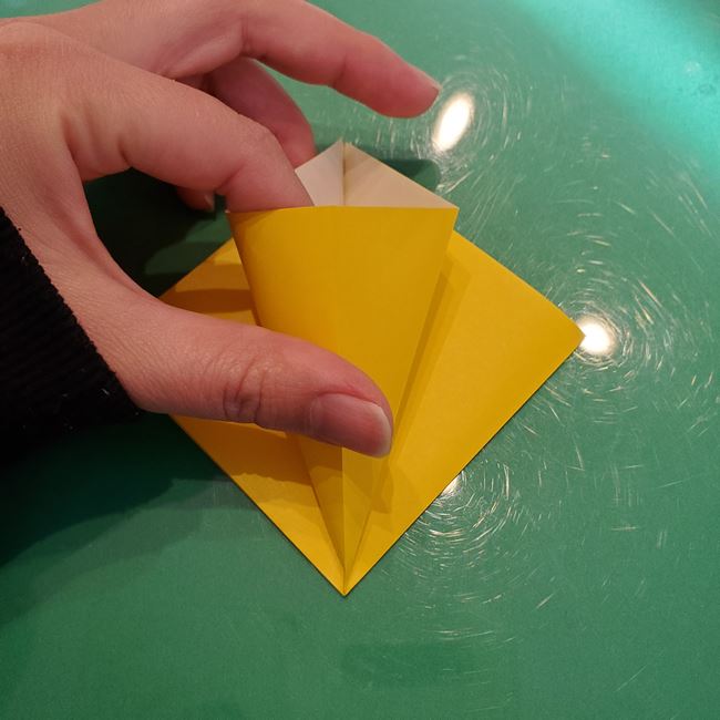 クリスマスオーナメントの折り紙 おしゃれで簡単な作り方・折り方①折り方(14)
