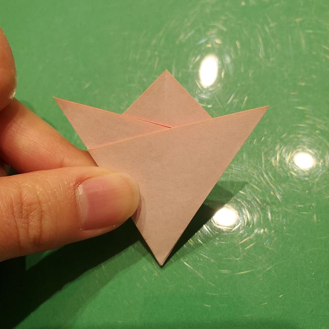 ポインセチアの折り紙 切り絵の切り方・作り方①花(5)