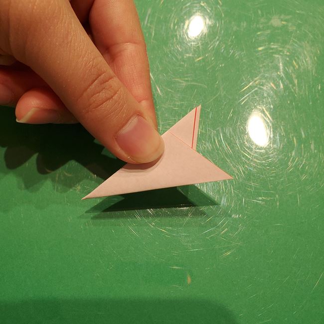 ポインセチアの折り紙 切り絵の切り方・作り方①花(7)