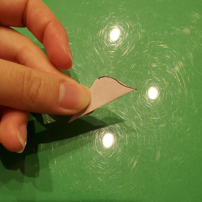 ポインセチアの折り紙 切り絵の切り方・作り方①花(9)